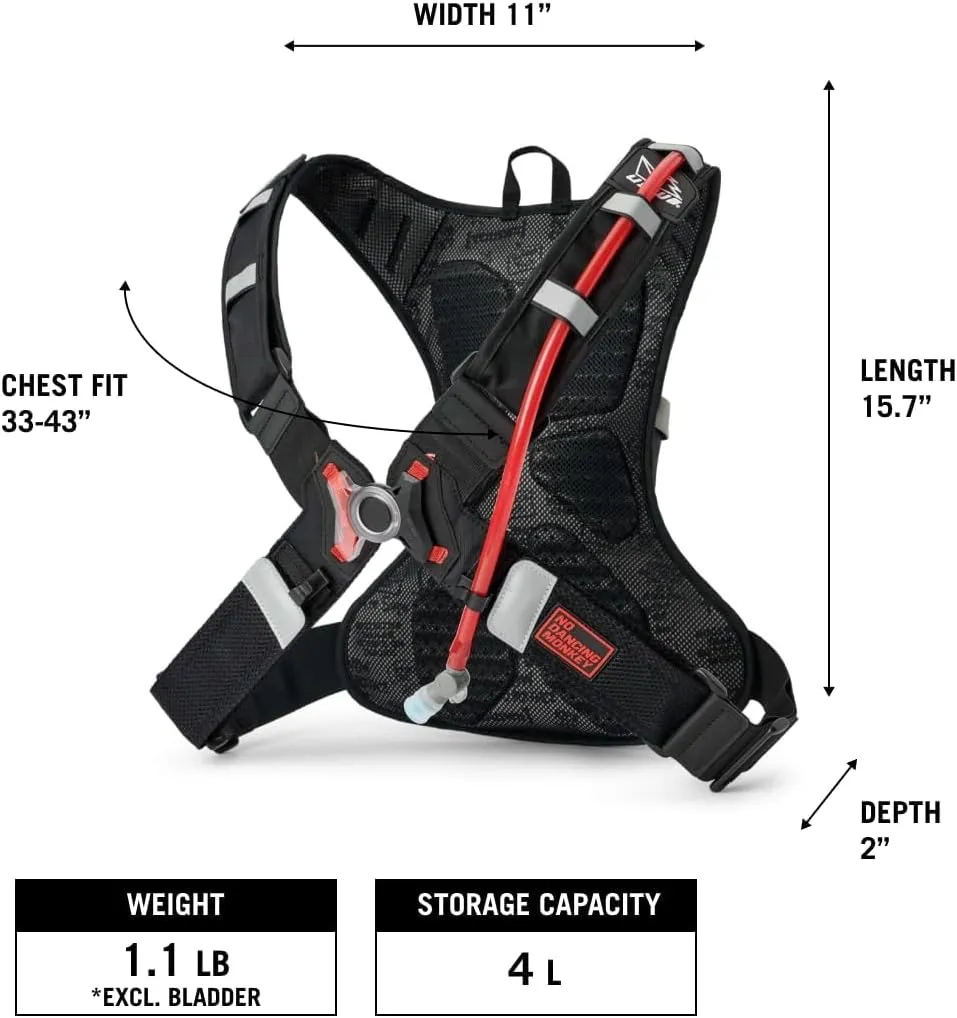USWE Moto Hydro Hydration Pack - with Water Bladder, a High End, Bounce Free Backpack for Enduro and Off-Road Motorcycle