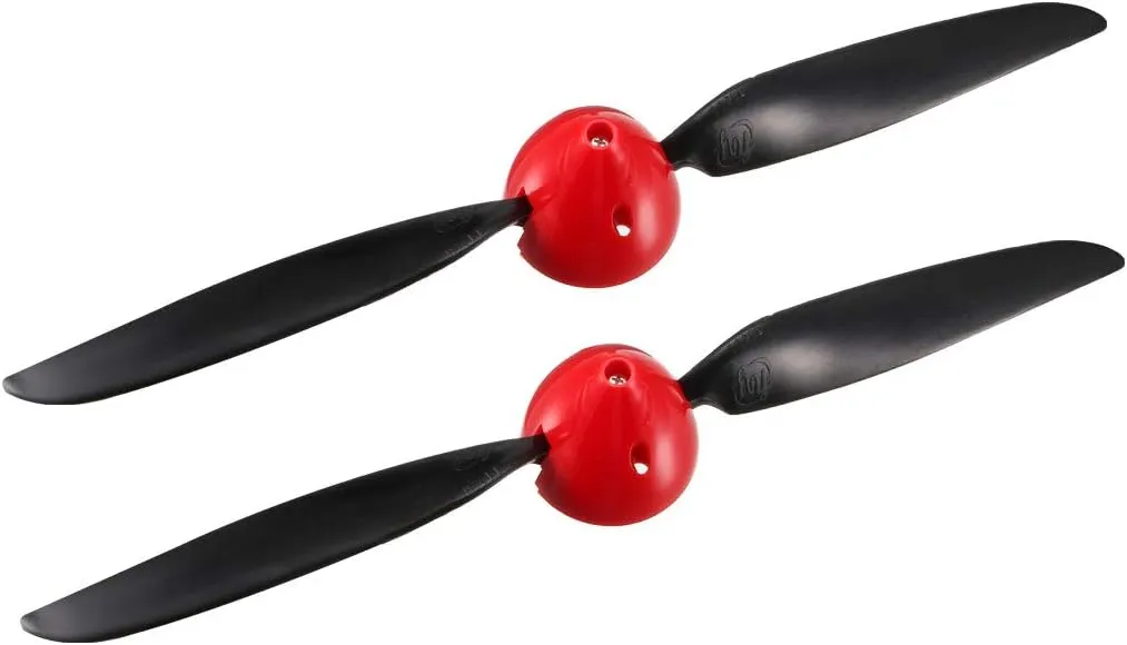 uxcell RC Folding Propellers 11x6 Inch Spinner Size D45xH43mm 3mm Motor Shaft Dia. 2-Vane for Airplane Helicopter Nylon 2pcs