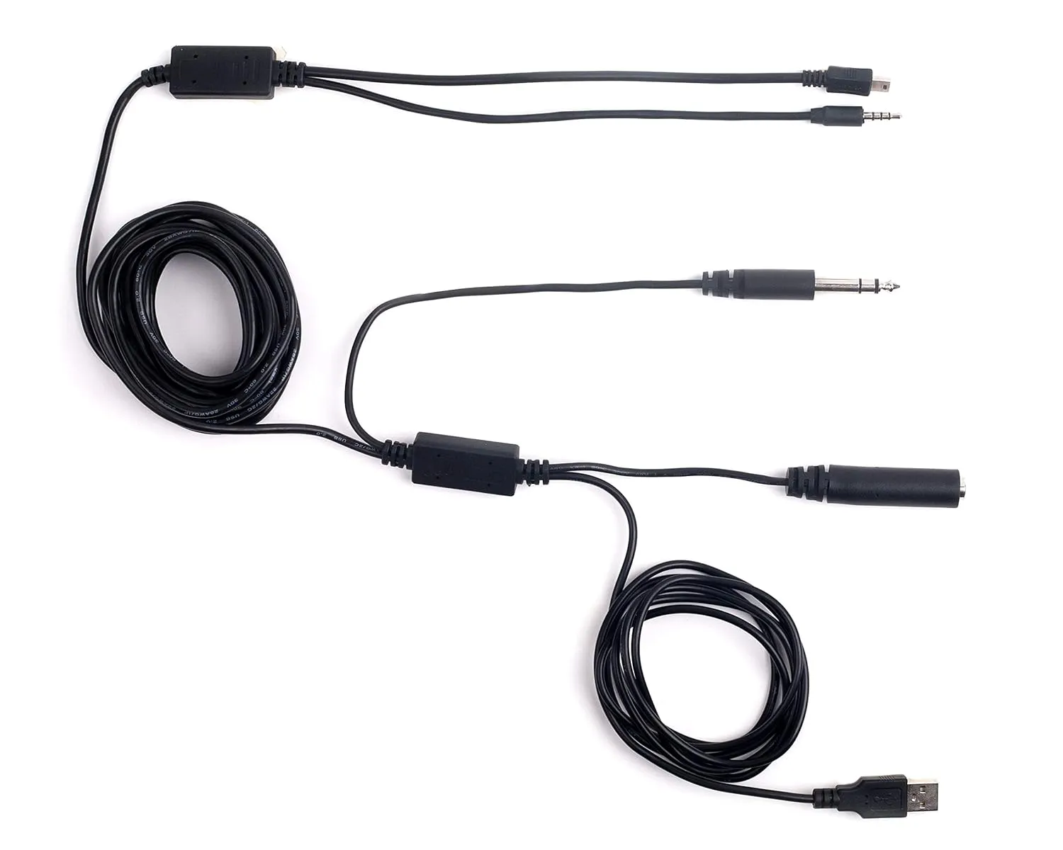 V2 18FT ATC Radio Audio Recording Cable with Dual Output for Gopro Phone Audio Recorder Extra Long 5meter Airplane Cockpit Intercom with USB Power HERO3 HERO3  / HERO4, Needs Adapter For Newer Models
