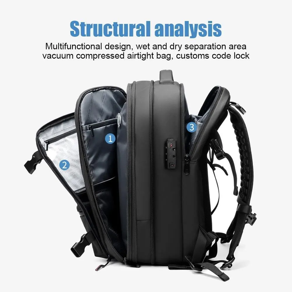 Vacpack Backpack, 60L Expandable Backpack with Vacuum Compression, Anti Theft, Water Resistent Travel Backpack ﻿