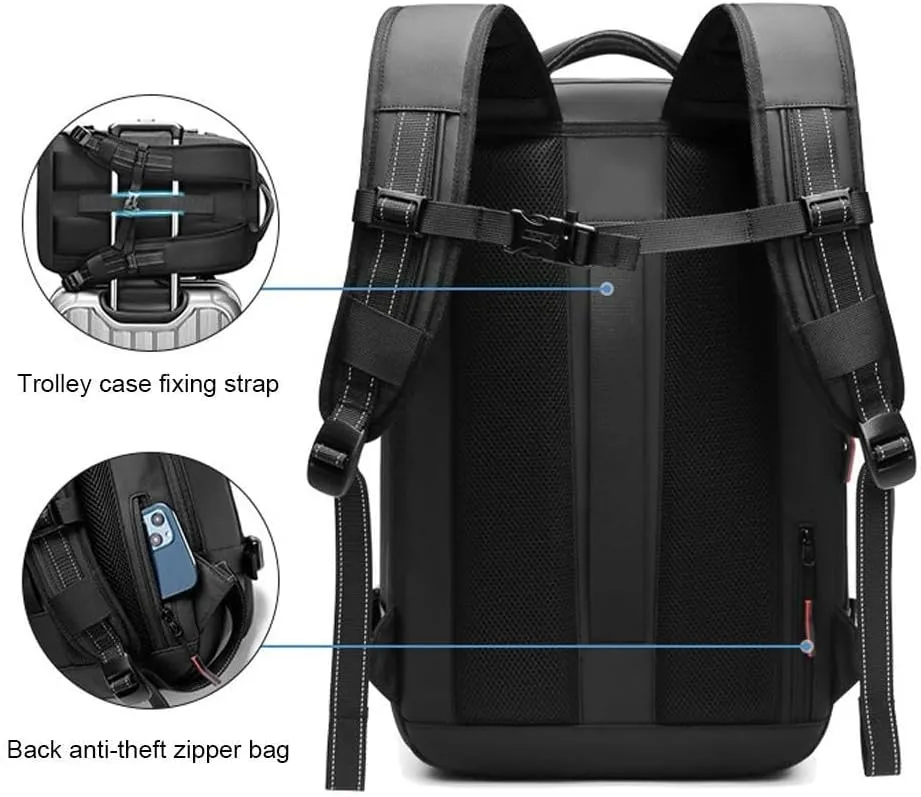 Vacpack Backpack, 60L Expandable Backpack with Vacuum Compression, Anti Theft, Water Resistent Travel Backpack ﻿