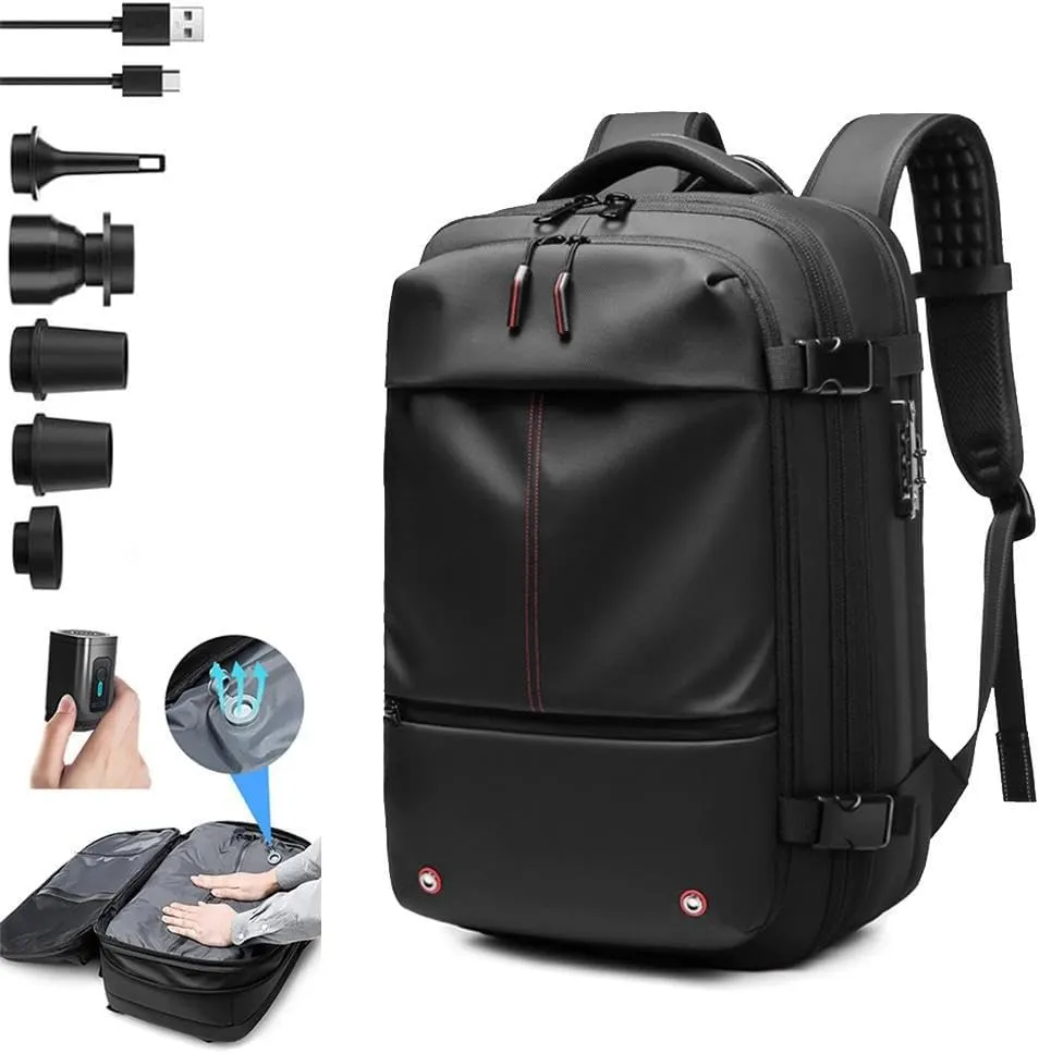 Vacpack Backpack, 60L Expandable Backpack with Vacuum Compression, Anti Theft, Water Resistent Travel Backpack ﻿