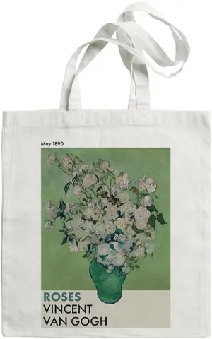 Van Gogh Roses Art Print Canvas Bag Shoulder Backpack Casual Bag