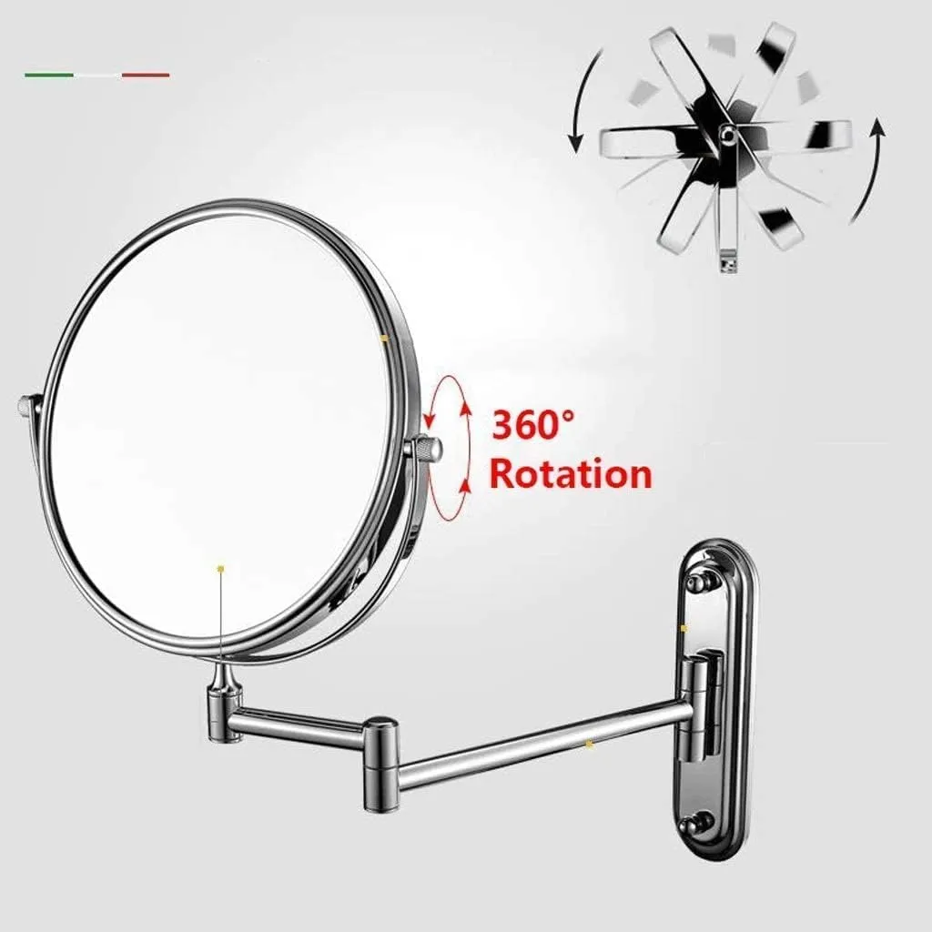 Vanity Mirror, Makeup Mirror Vanity Mirror Wall Mounted Shaving Cosmetic Mirror Extending Folding Double Sided 7X Magnification Bathroom Cosmetic Mirror(A,8 inch)