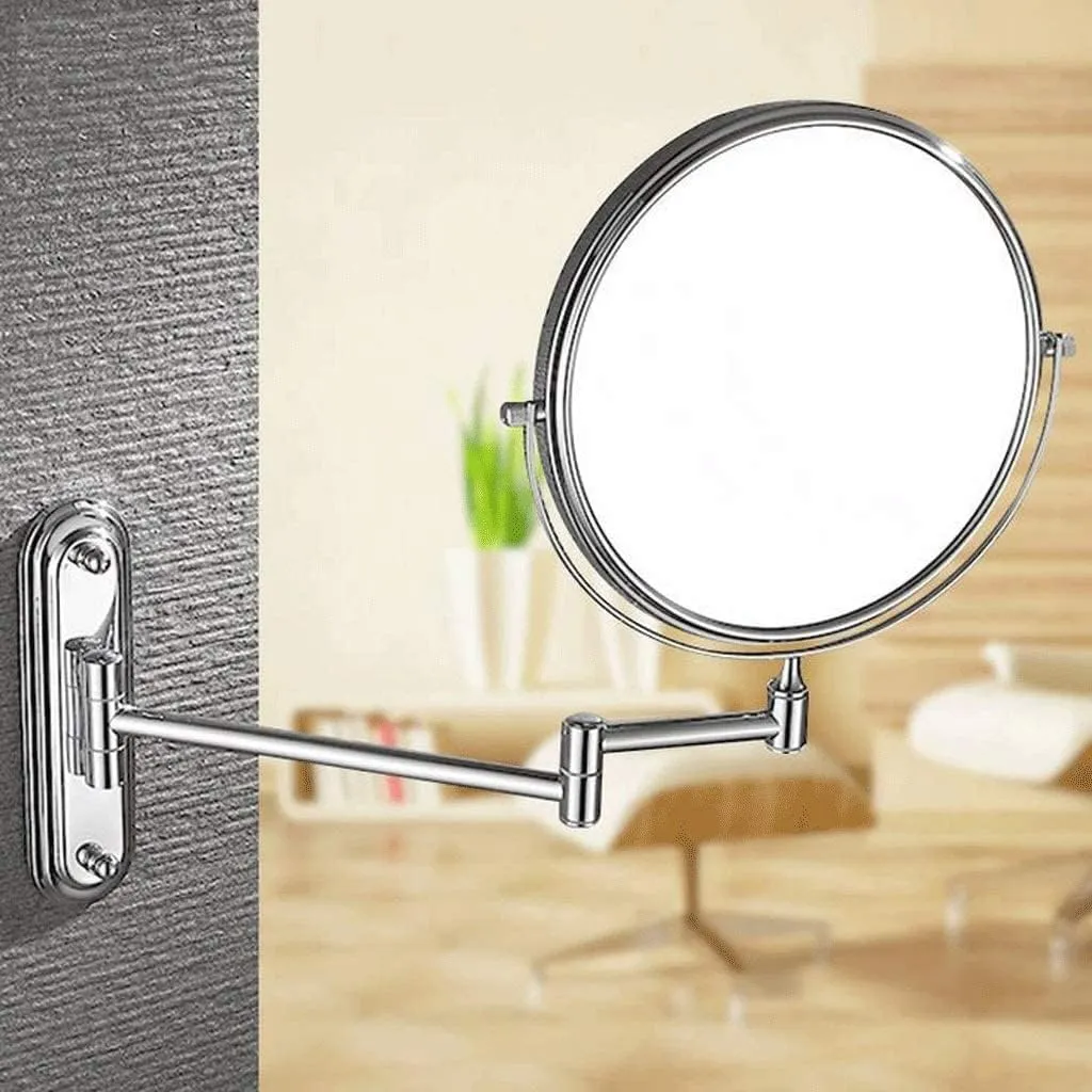 Vanity Mirror, Makeup Mirror Vanity Mirror Wall Mounted Shaving Cosmetic Mirror Extending Folding Double Sided 7X Magnification Bathroom Cosmetic Mirror(A,8 inch)