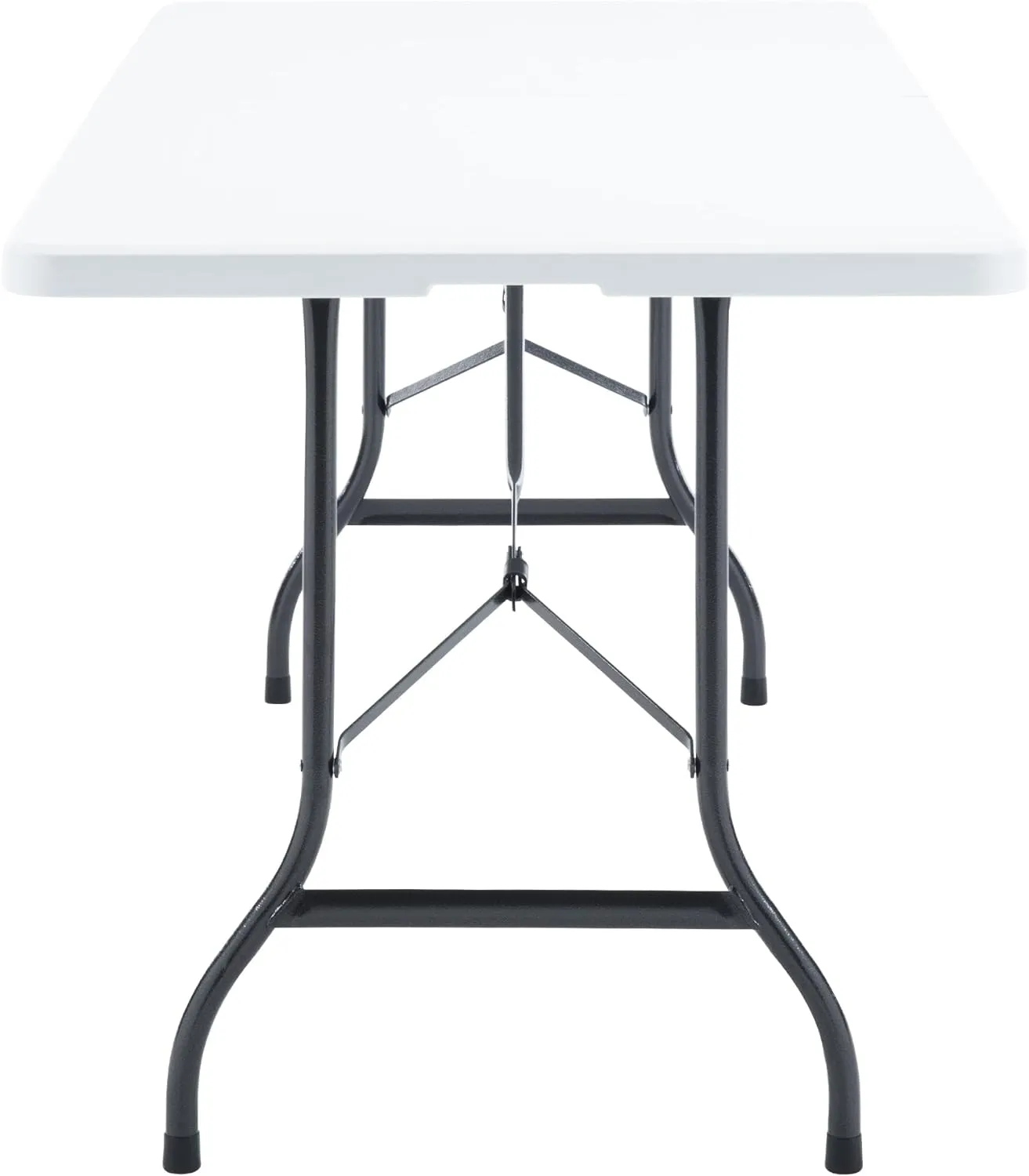 VECELO 6Ft Plastic Folding Table Heavy Duty Indoor Outdoor Portable Picnic Foldable Desk with Handle Mesh Trash Bag&Lock Legs