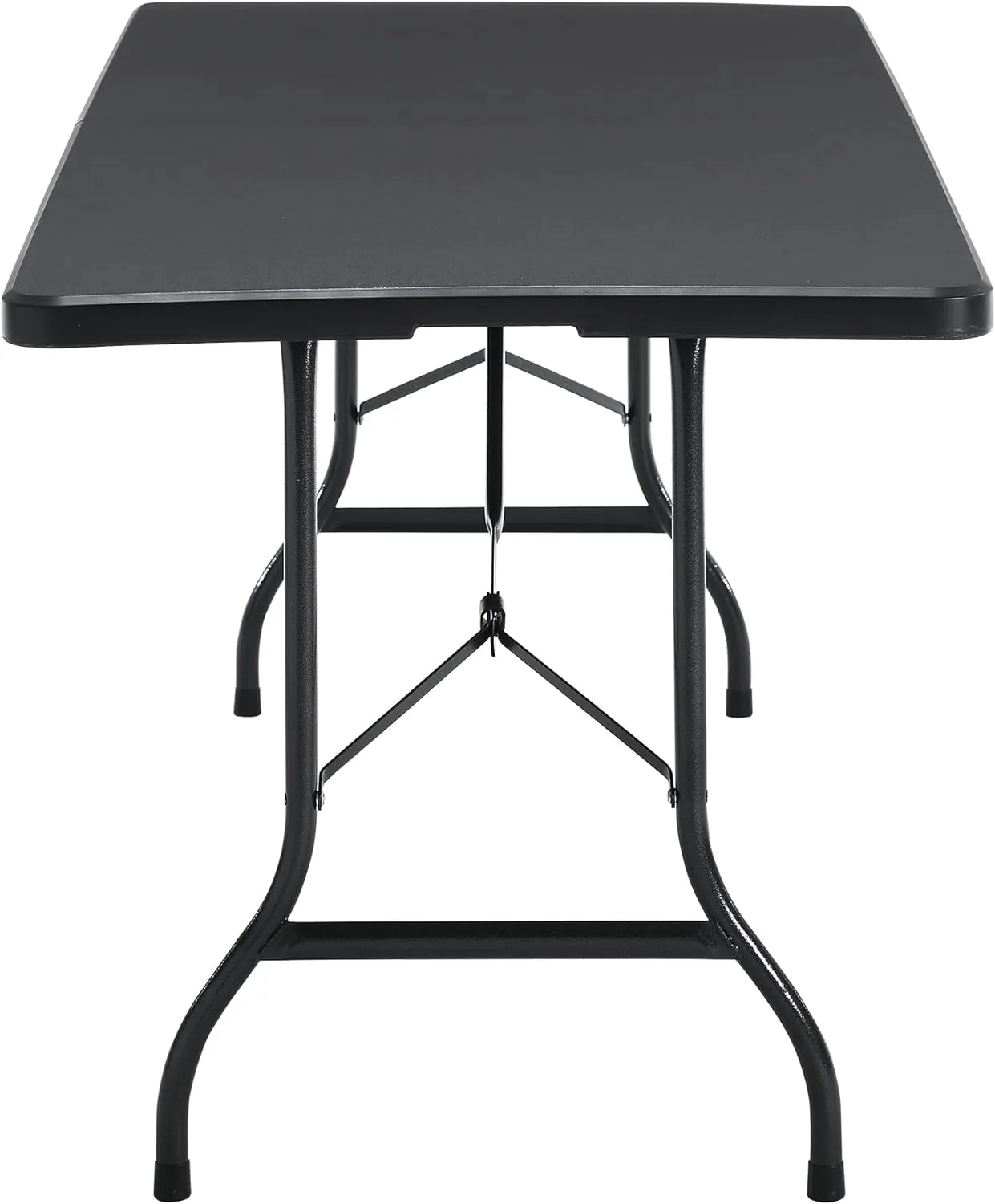 VECELO 6Ft Plastic Folding Table Heavy Duty Indoor Outdoor Portable Picnic Foldable Desk with Handle Mesh Trash Bag&Lock Legs