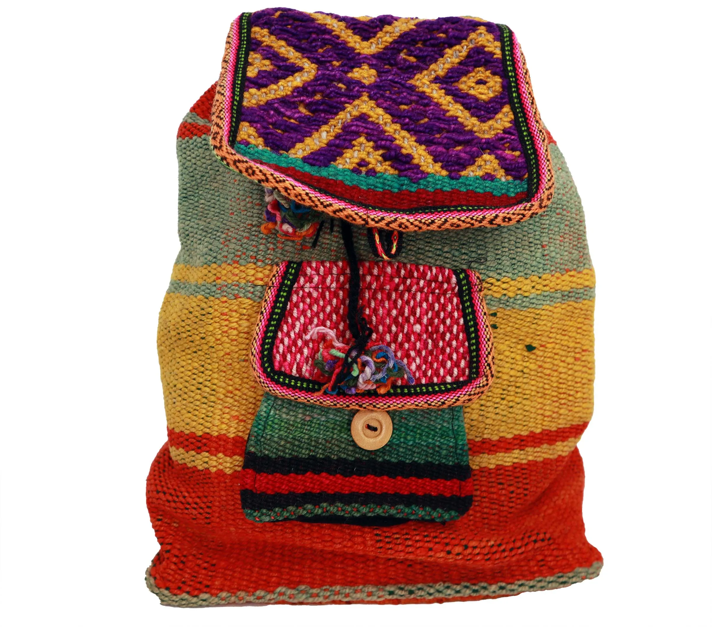 Vibrant Purple with Marigold, Double Closure, Backpacks