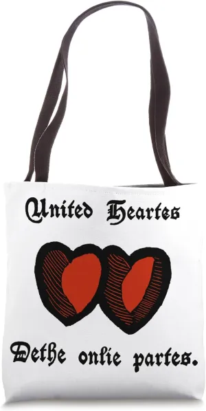 Victorian Chapbook Valentine Double Hearts Tote Bag