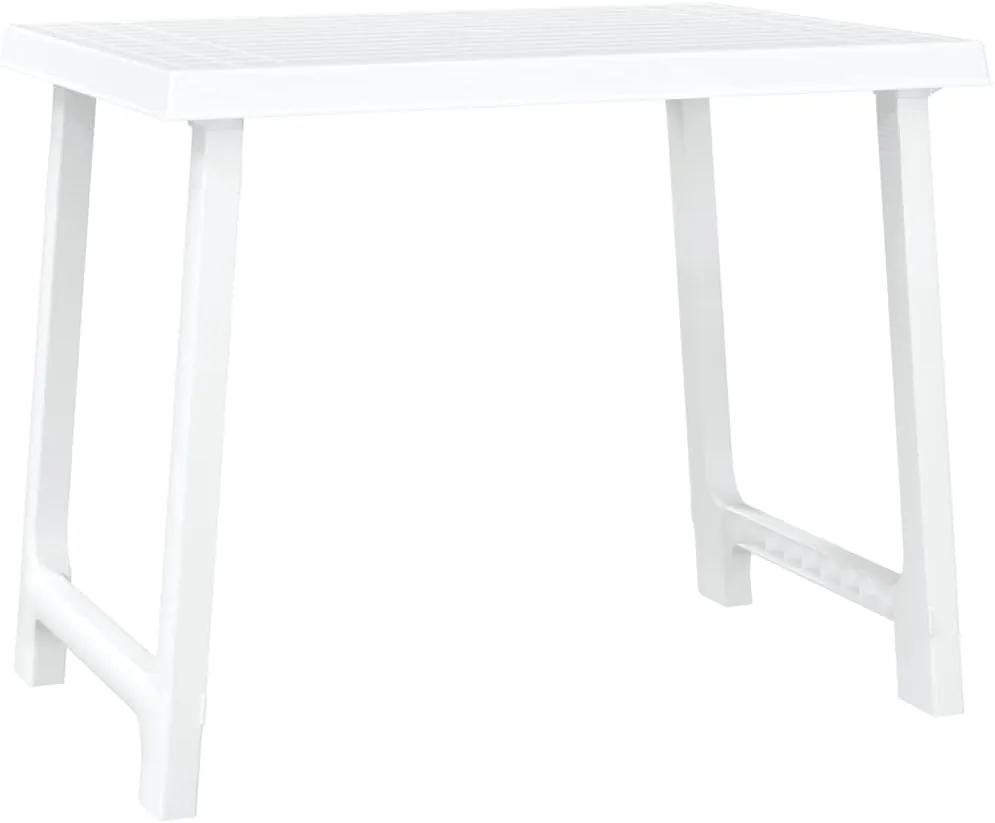 vidaXL Camping Table White 100% Polypropylene Medium Non-Slip