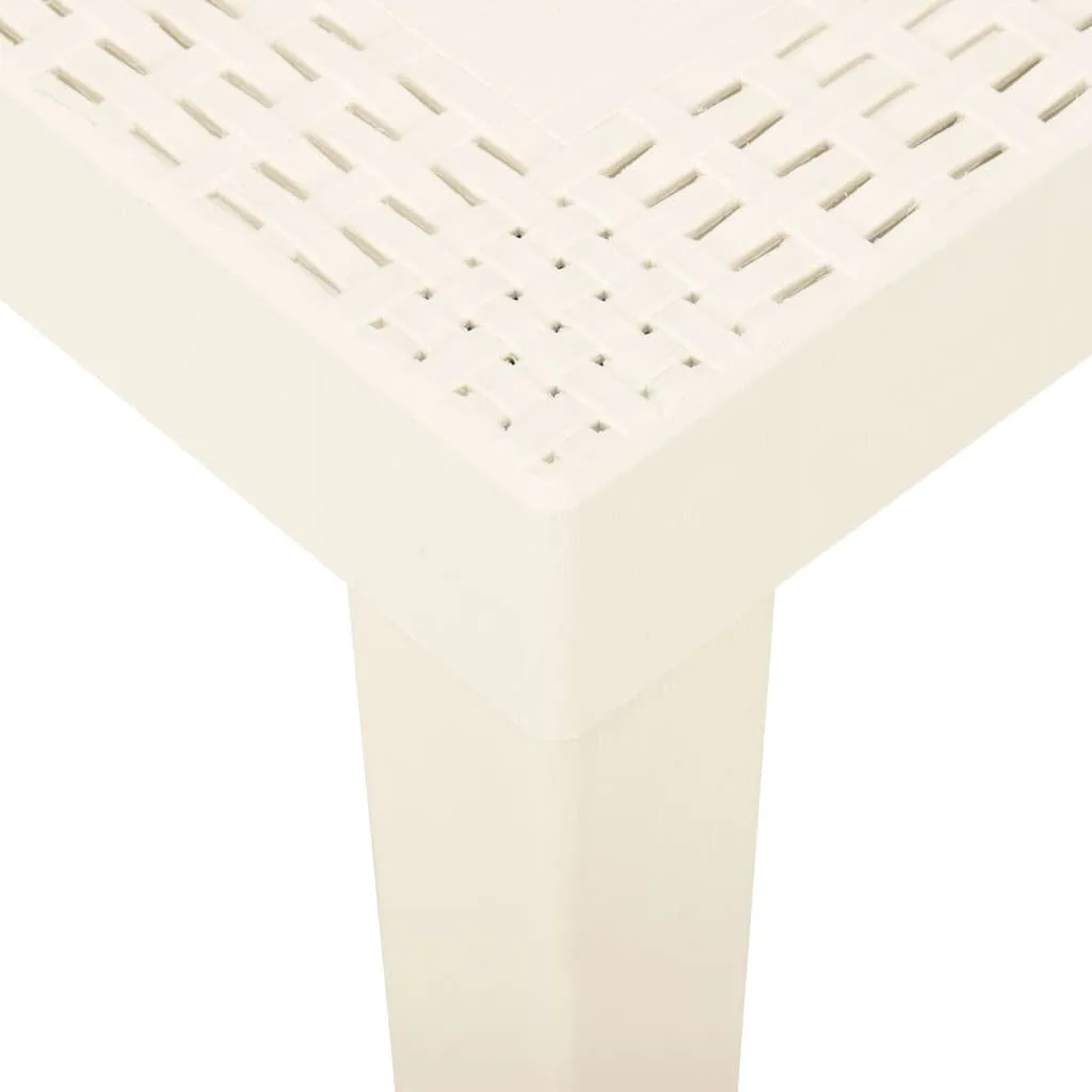 vidaXL Garden Table White Plastic Medium Lightweight Garden Table