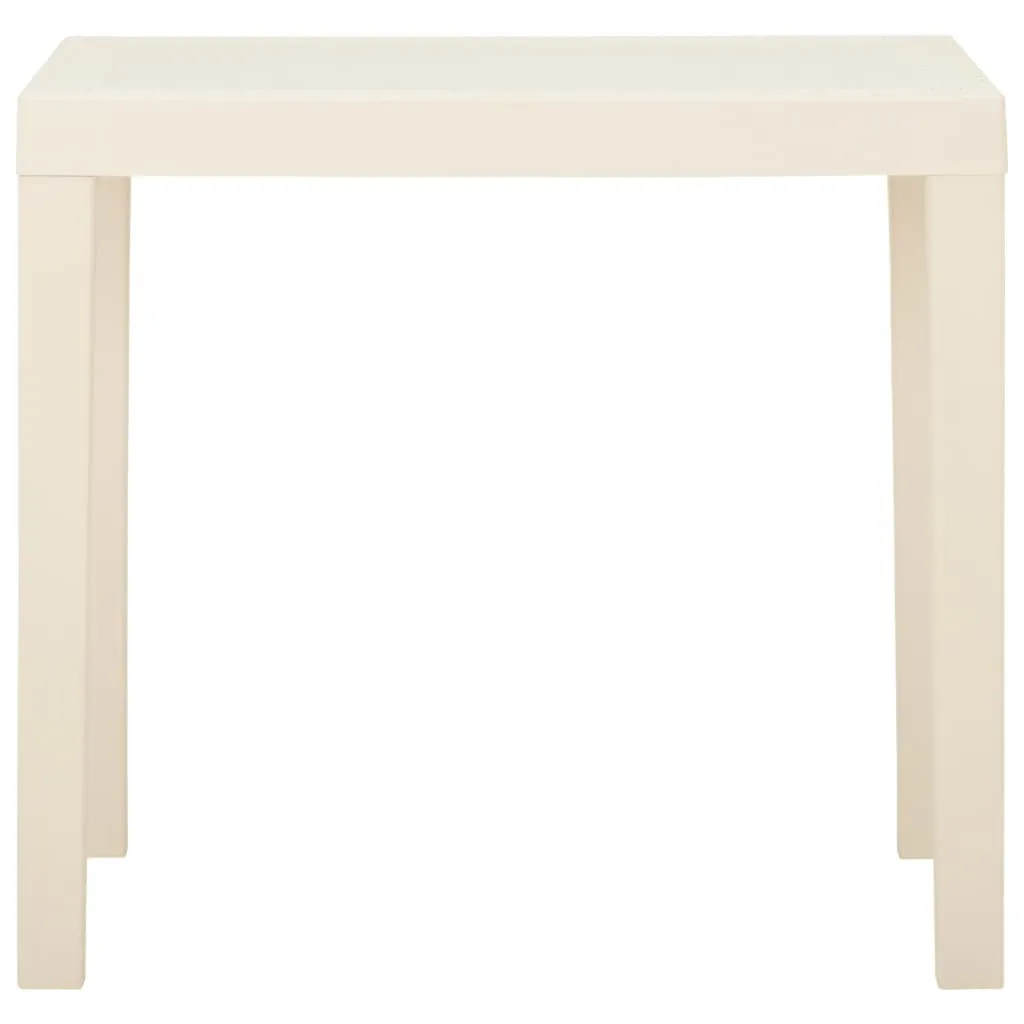 vidaXL Garden Table White Plastic Medium Lightweight Garden Table