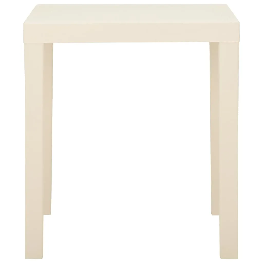 vidaXL Garden Table White Plastic Medium Lightweight Garden Table