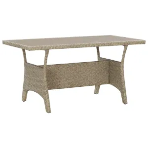 vidaXL Outdoor Dining Table Patio Table Garden Wicker Furniture PE Rattan