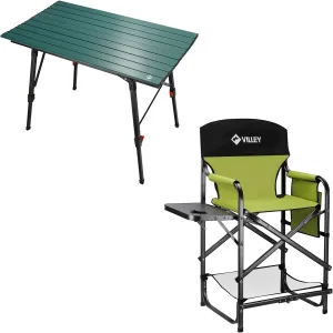 VILLEY Portable Camping Table   Camping Chairs
