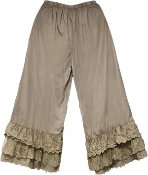 Vintage Lace Pettipants Slips Embroidery Flower Womens Lightweight Cotton Linen Bloomer Shorts Lounge Short Pants
