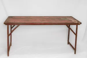 vintage timber & iron trestle table