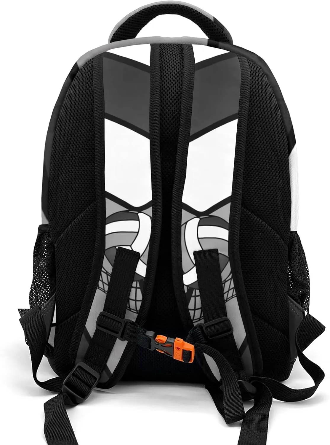 Volleyball Gray Black White Customized Waterproof Backpacks Shoulders Bags Daypacks