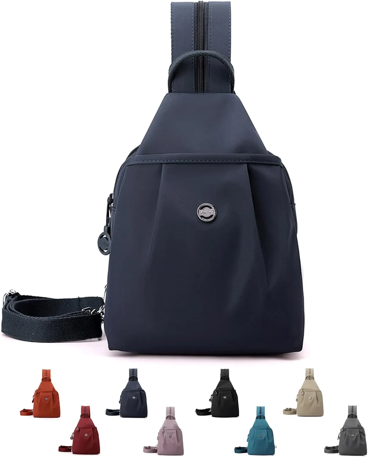 Vovtva Bag, 2025 Backpack Chest Bag Double Zipper Large Capacity, Street Lite Chic Versatile Travel Bag (dark blue)