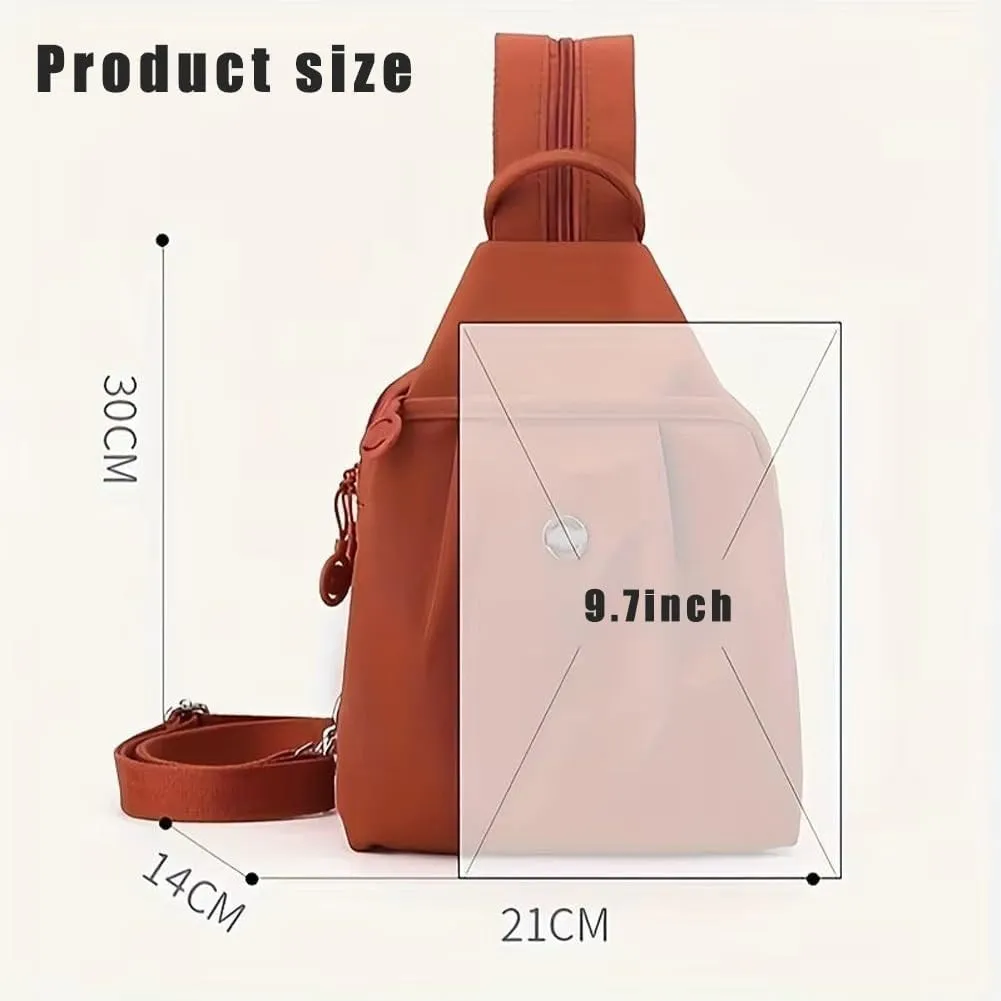 Vovtva Bag, 2025 Backpack Chest Bag Double Zipper Large Capacity, Street Lite Chic Versatile Travel Bag (dark blue)