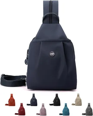Vovtva Bag, 2025 Backpack Chest Bag Double Zipper Large Capacity, Street Lite Chic Versatile Travel Bag (dark blue)