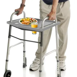 Walker Tray Table with 2 Cup Holders - Home Mobility Accessories by Bluestone (Gray)
