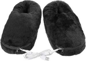 Warming Slippers USB Heated Shoes Feet Warm Pad Mat Electric Heating Shoe Rechargeable Washable Winter Thermal Slippers