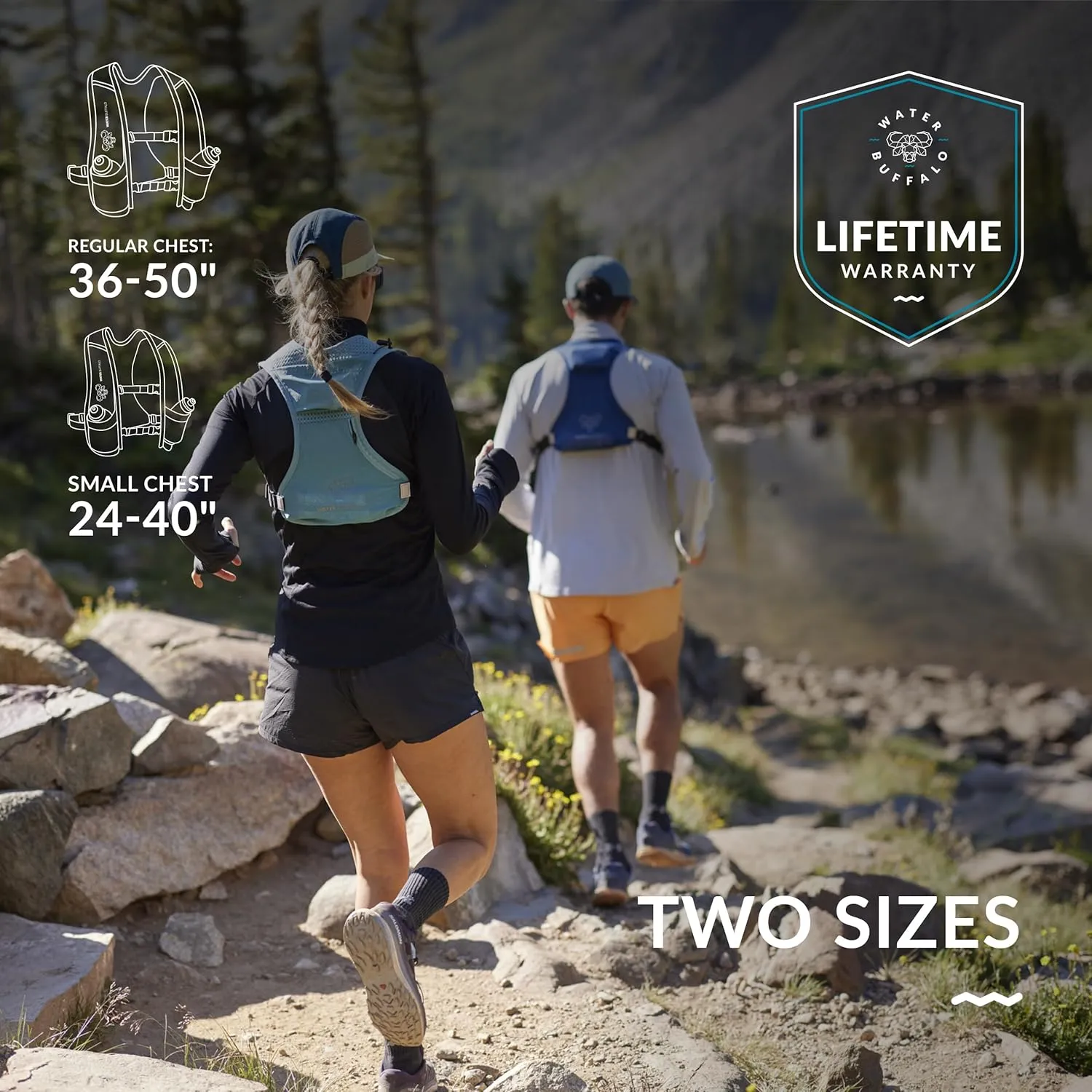 Water Buffalo Hydration Running Vest - Quiver Hydration Vest - Running Hydration Vest with Dual Water Bottles - Lightweight Water Backpack for Running,