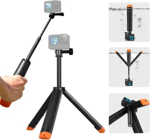 Waterproof Selfie Stick Floating Hand Grip Floating Tripod Stand Extendable Monopod Compatible with GoPro Hero 13/12/11/10/9/8/DJI OSMO Action 5 Pro/4/3/Insta360 Ace Pro/Ace and Most Action Camera