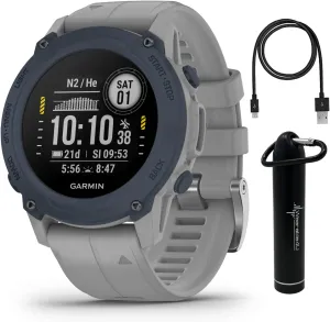 Wearable4U - Garmin Descent G1 Rugged Dive Computer, Multiple Dive Modes, Powder Gray with Power Bundle