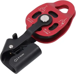 Weightlifting Pulley, 25KN Rock Climbing Pulley Outdoor Rope Pulley, 7075 Aviation Aluminum Tensioner for 8-12mm Rope for Rock Climbing High Altitude Survival (Red)