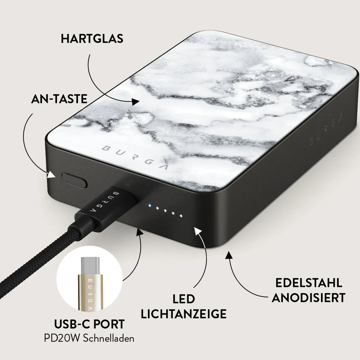 White Winter - Magnetic Powerbank