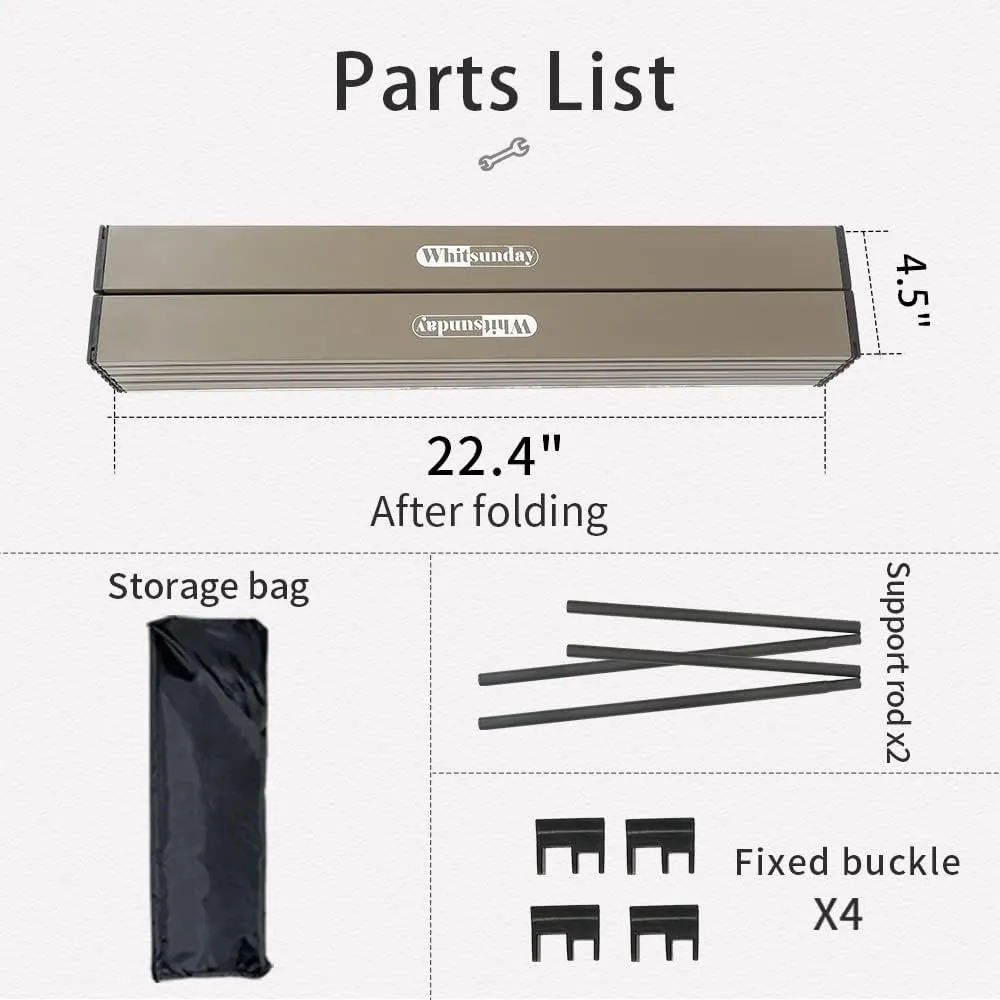 Whitsunday Outdoor Folding Table Aluminum (Carbon Black, Rectangle Standard)