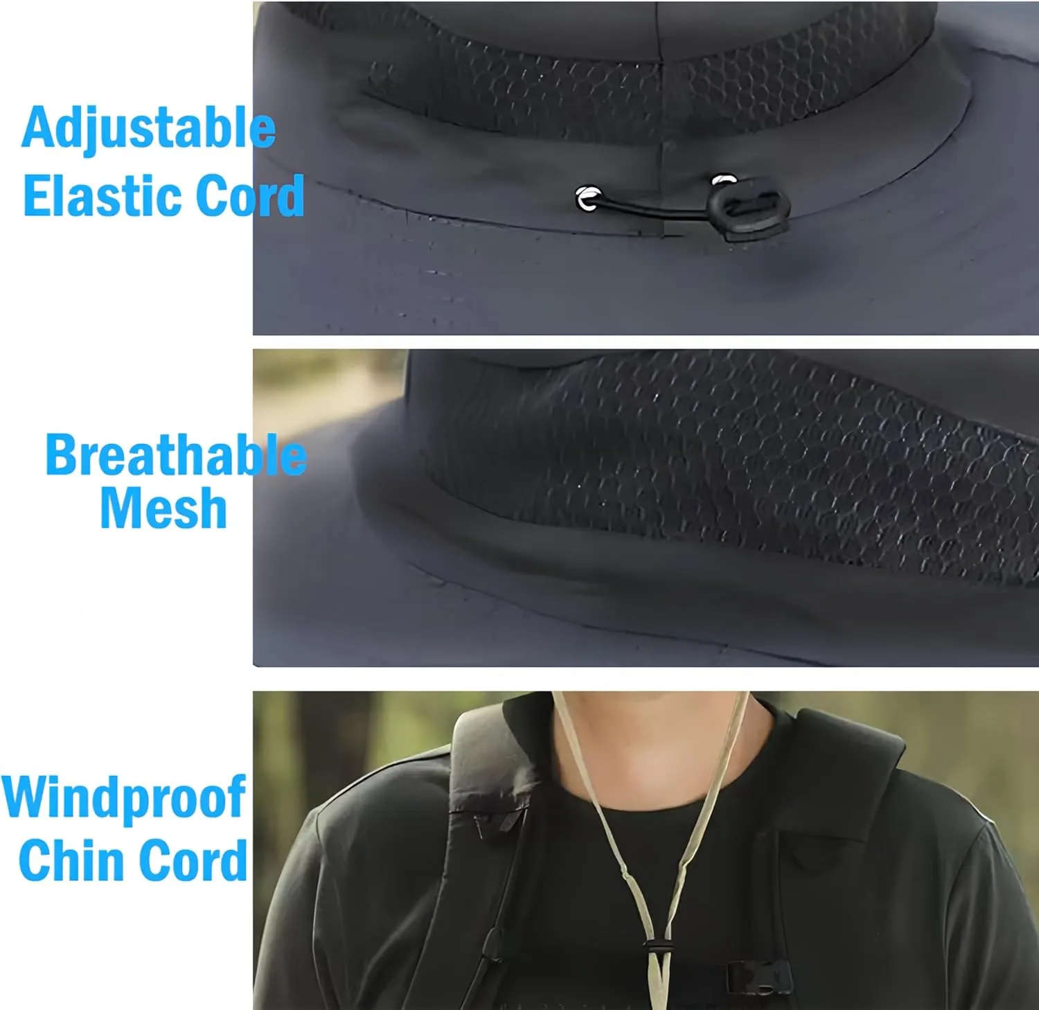 Wide Brim Solar Fan Hat, Outdoor Wide Brim Sun Hat, 2 Solar Fan Bucket Hats Set, Outdoor Fishing Bucket Hats