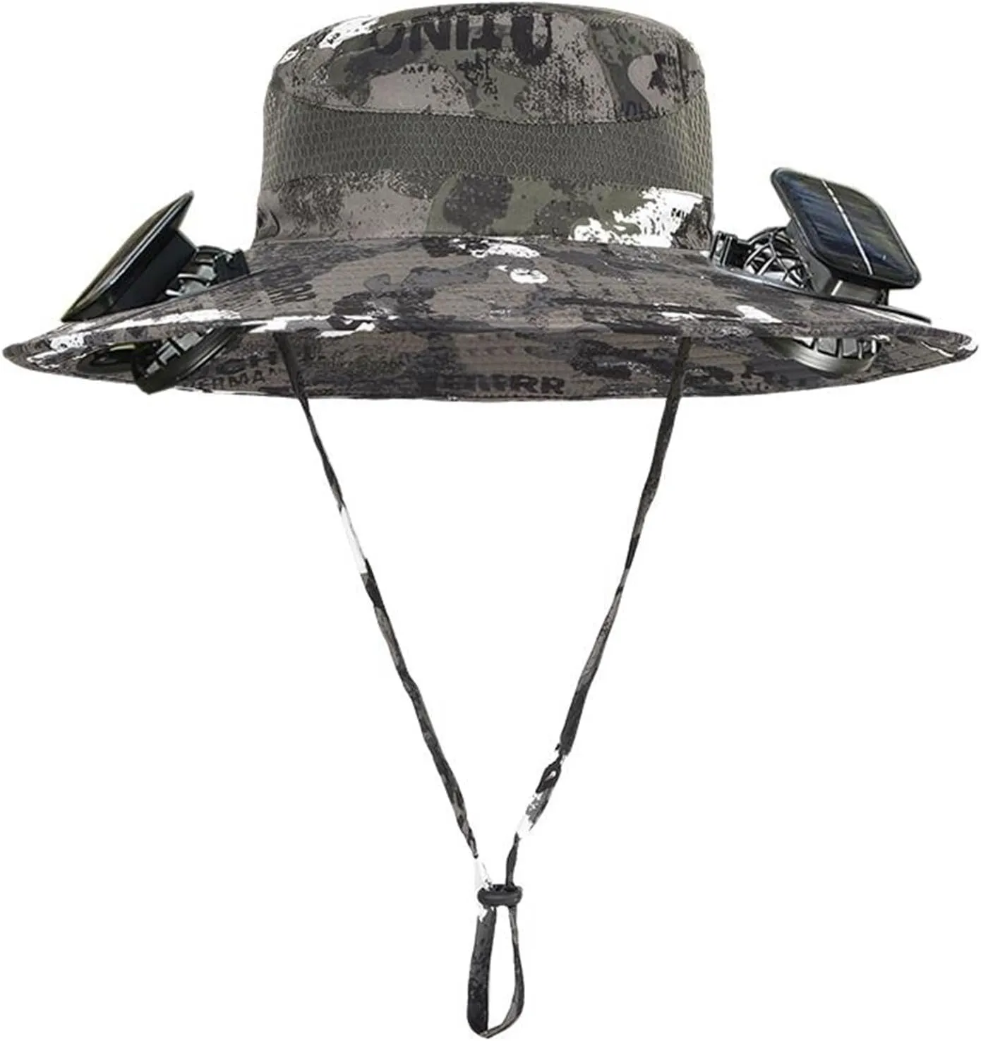 Wide Brim Solar Fan Hat, UPF 50  Bucket Hats with Solar Powered Fans for Fishing Hiking Beach Camping Outdoor