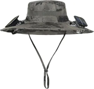 Wide Brim Solar Fan Outdoor Fishing Hat Hats for Men Women & USB Charging,Upf50 