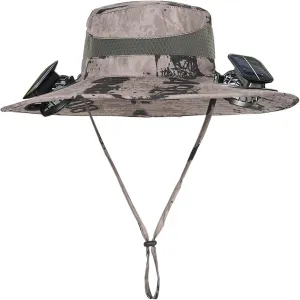 Wide Brim Solar Fan Outdoor Fishing Hat Hats for Men Women & USB Charging,Upf50 