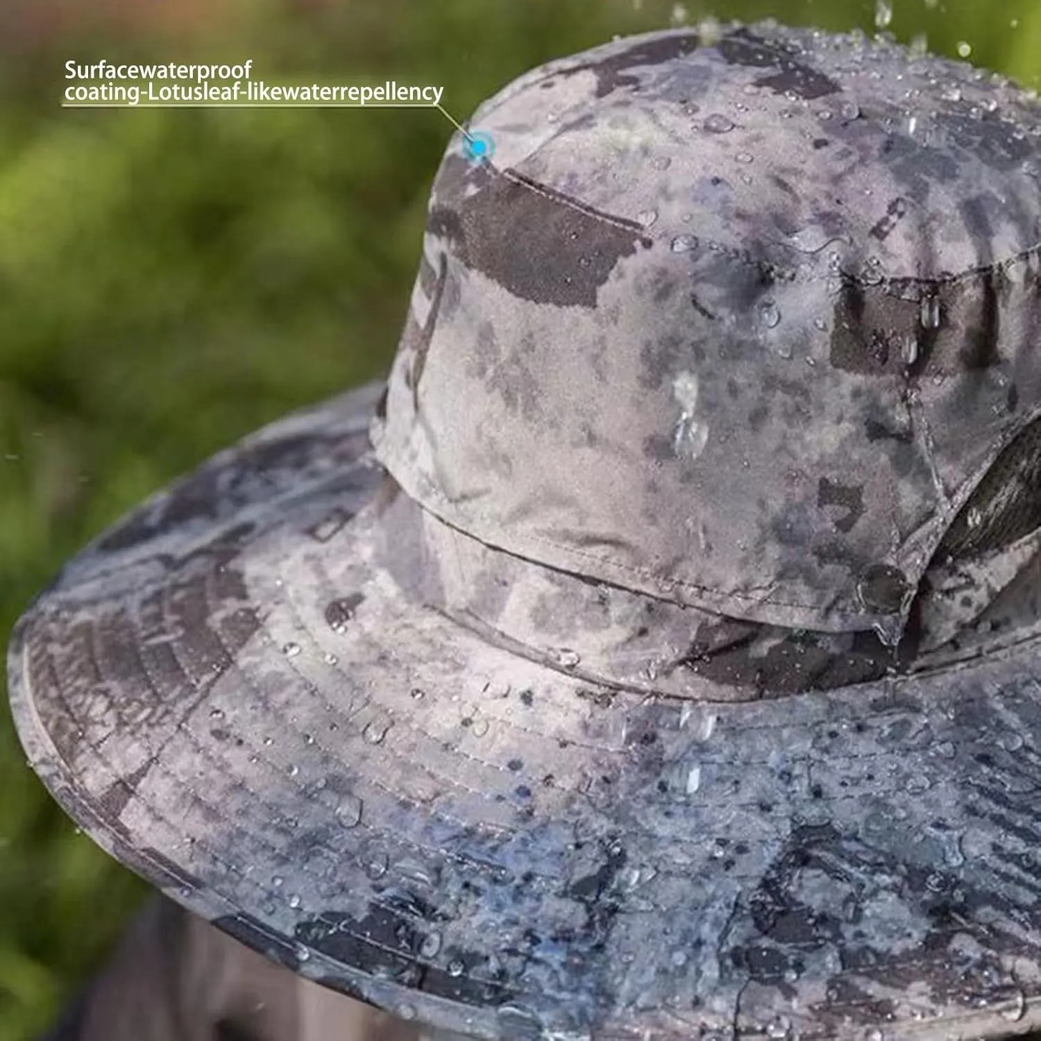 Wide Brim Solar Power Fan Hat, UPF 50  Bucket Hat with Solar Powered Fans for Beach Fishing Hiking Camping