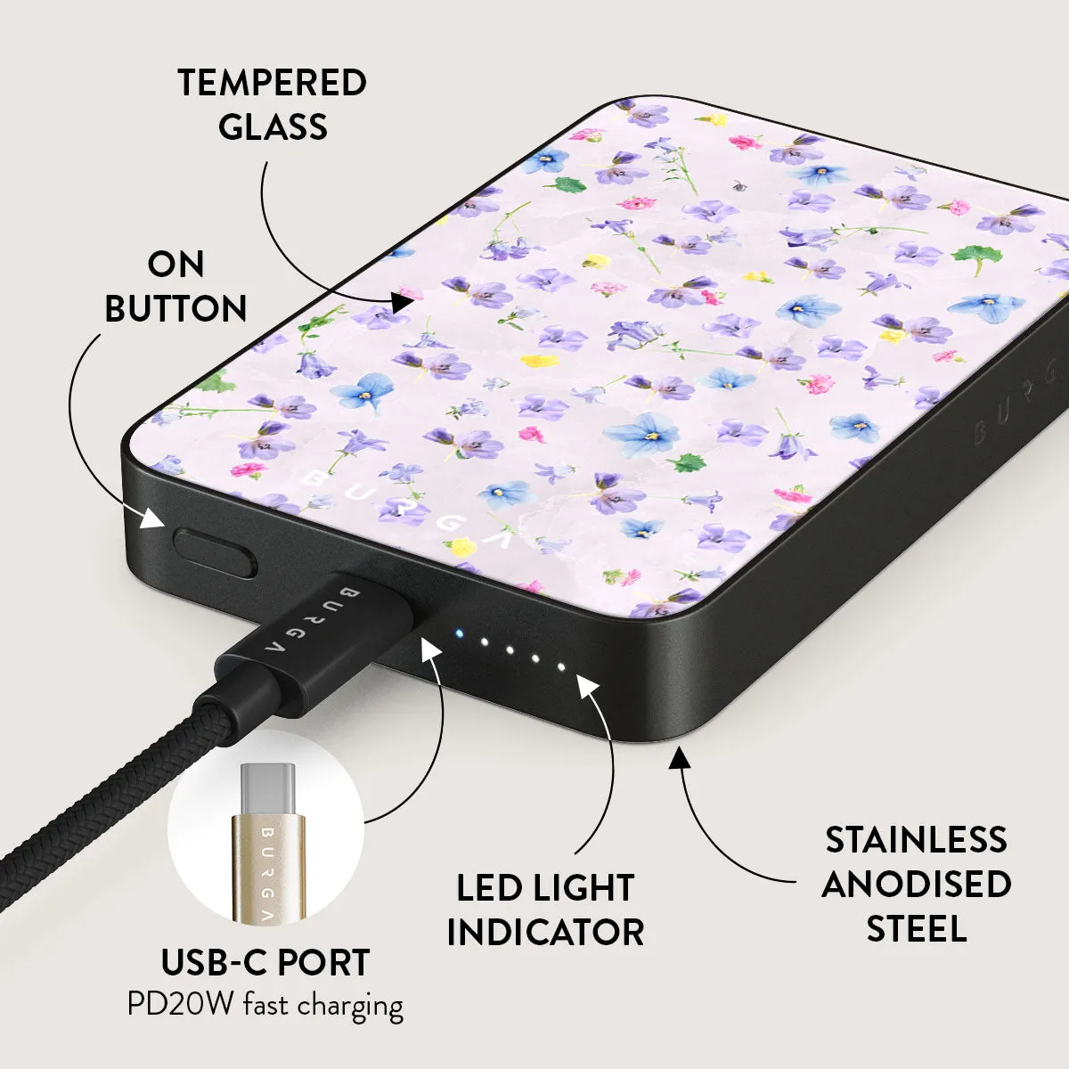 Wildflower - Magnetic Power Bank