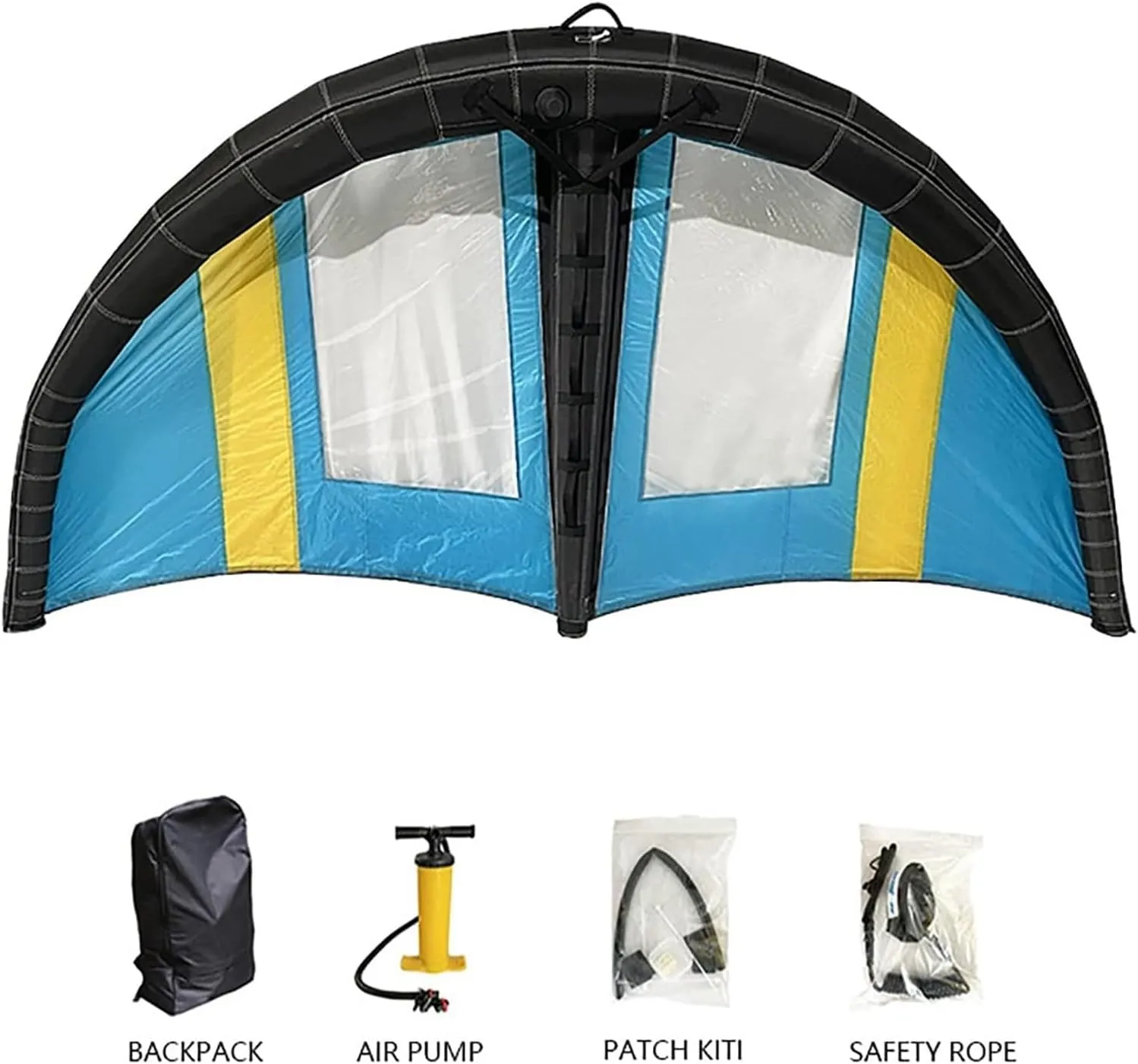 Windsurfing Board，Inflatable Foil Hydrofoil， Unbreakable Inflatable Wing Foil Portable Kitesurfing Surfboarding with Window Design and Repair Kit