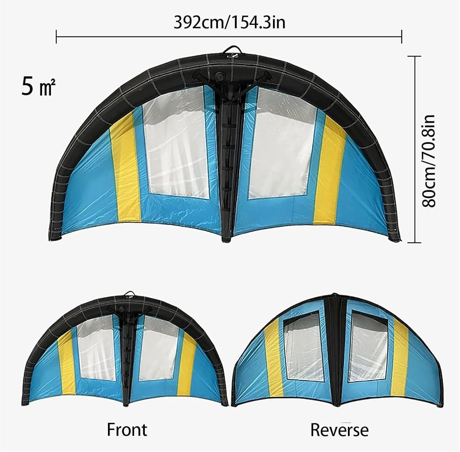 Windsurfing Board，Inflatable Foil Hydrofoil， Unbreakable Inflatable Wing Foil Portable Kitesurfing Surfboarding with Window Design and Repair Kit