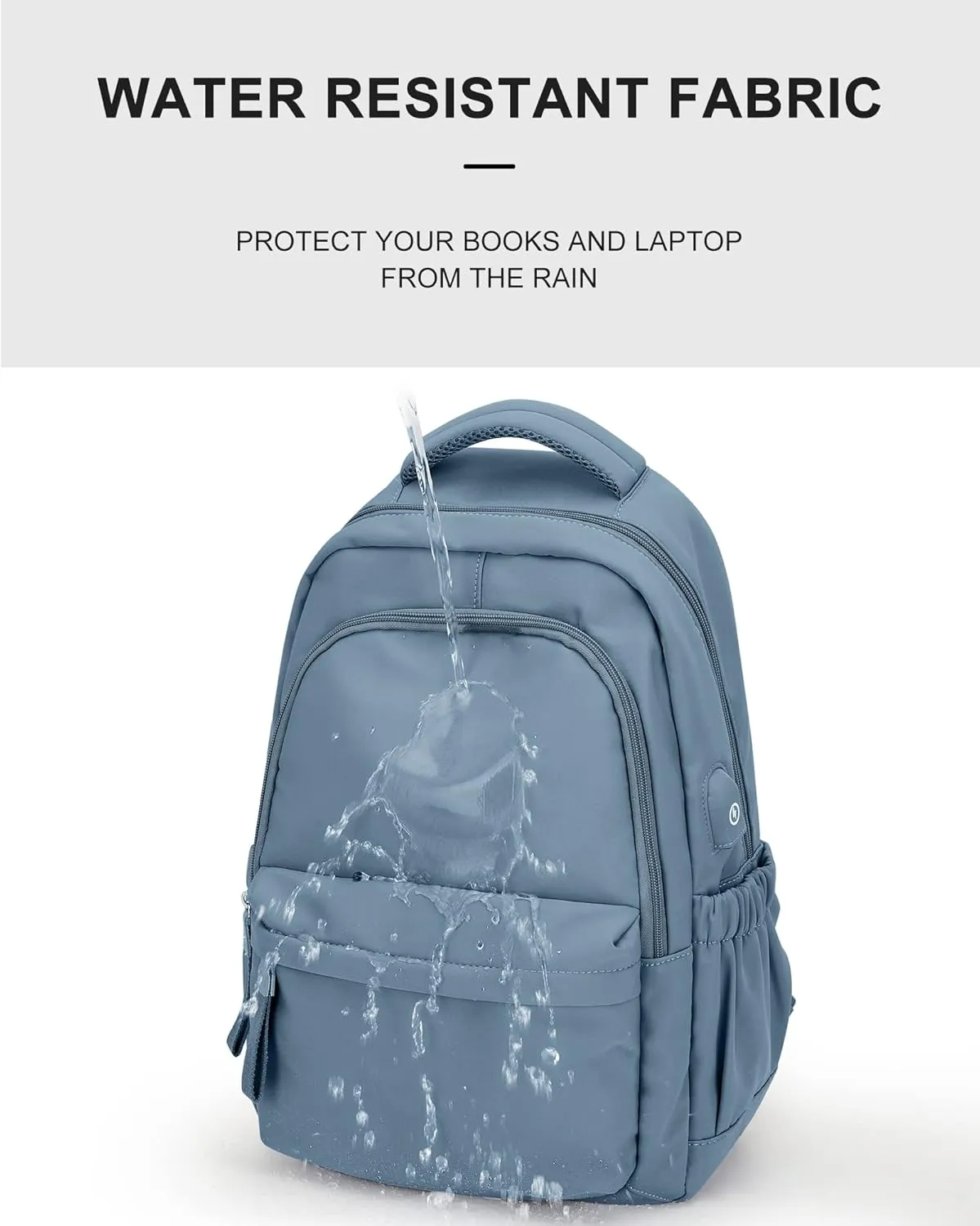 winspansy Small Backpack For School Girls Boys Aesthetic Lightweight Travel Daypack Simple Cute Backpack For Women Men College High School Bookbag Fit 14 Inch Laptop With USB charging port, Blue