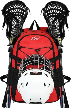 WOLT Lacrosse Bag-Lacrosse Backpack with Two Sticks Holder-Large Field Hockey Bag Holds All Sport Gears