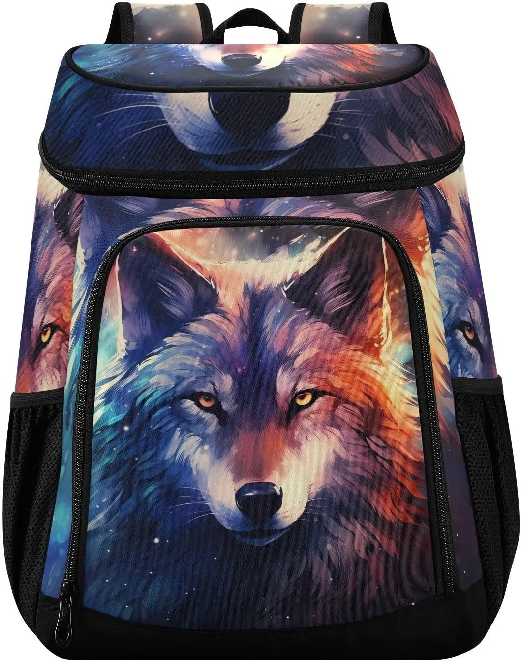 Wolves Galaxy Wolf Cooler Backpack Cooler Insulated Leak Proof Lunch Backpack 36 Cans Waterproof Soft for Men Women Picnic Hiking Camping Beach