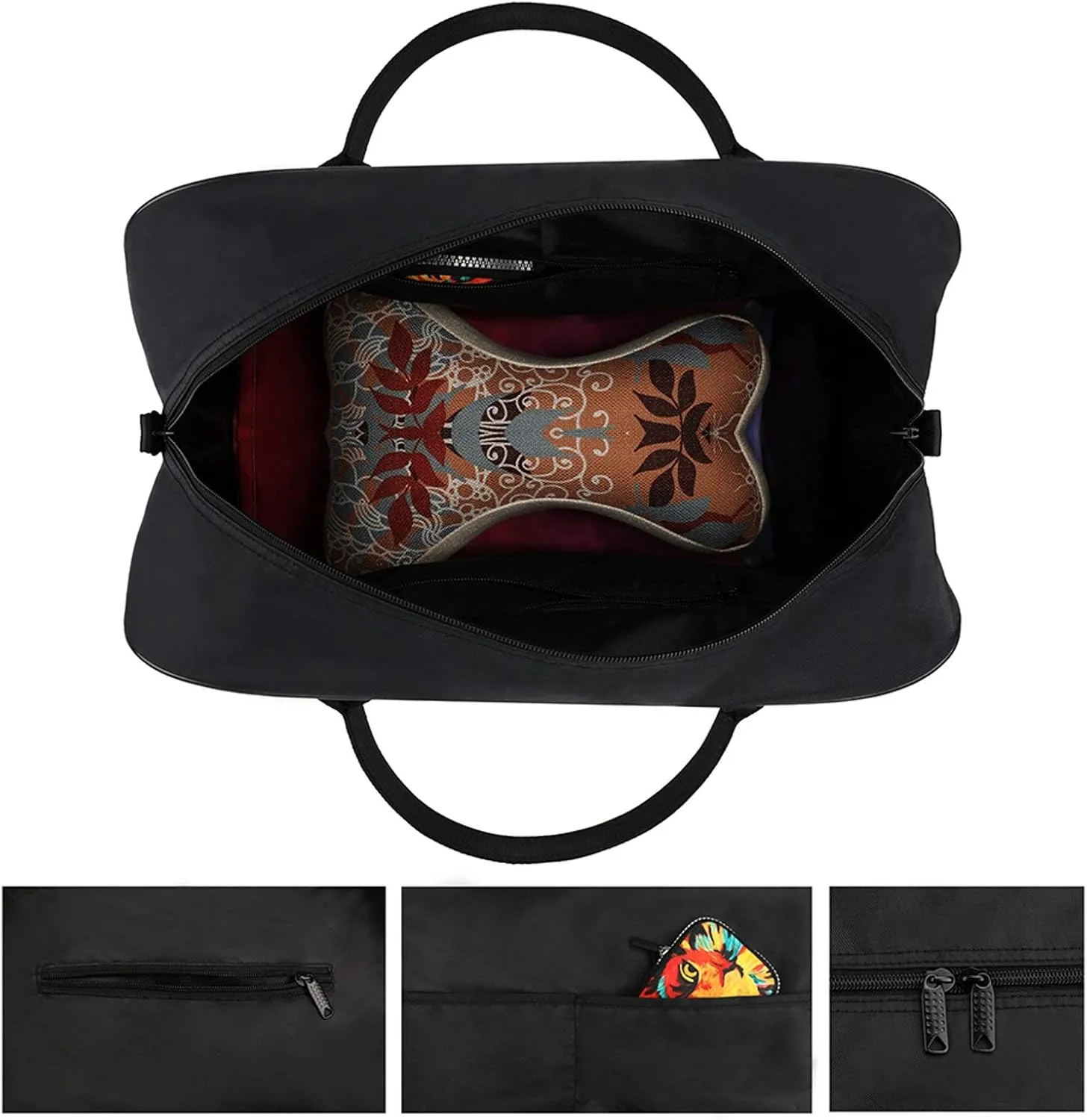 Women's Bag Animal Print Double Slider Zipper Removable Shoulder Strap Travel Handbag