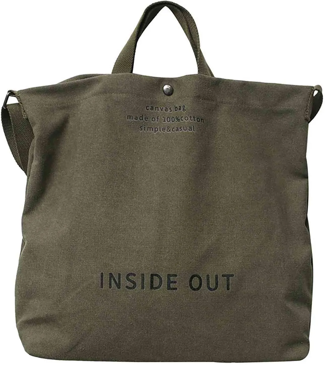 Women's Canvas Tote Shoulder Bag - Large Fashion Retro Letter Handbag