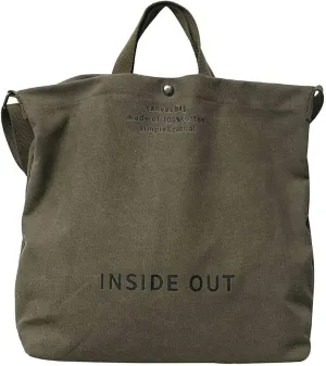 Women's Canvas Tote Shoulder Bag - Large Fashion Retro Letter Handbag