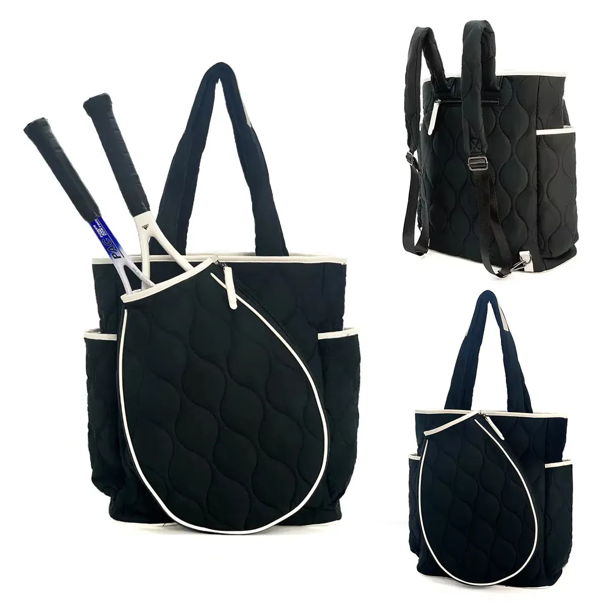 Women's Quilted Puffer Pickleball Duffel Bag – Large Capacity