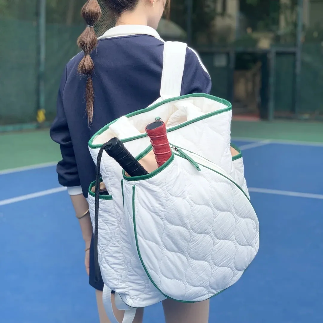 Women's Quilted Puffer Pickleball Duffel Bag – Large Capacity