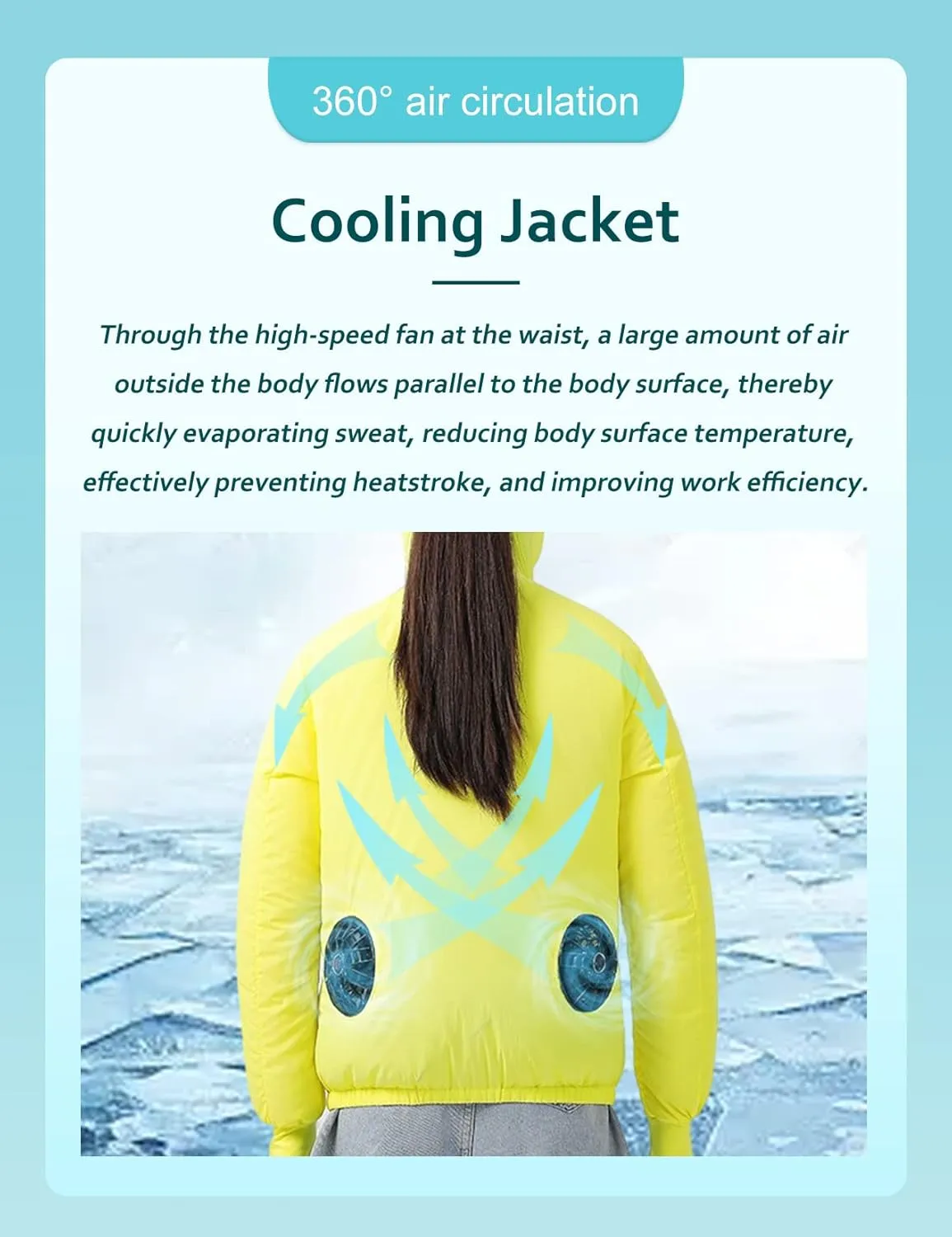 Womens USB Cooling Jacket, Air Conditioning Jacket with 2 Fans, UV Resistant Cooling AC Fan